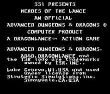 Image n° 5 - titles : Advanced Dungeons & Dragons - Heroes of the Lance